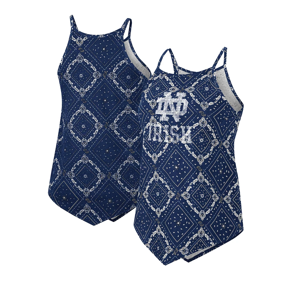 Women's Colosseum x Wrangler Navy Notre Dame Fighting Irish Bandana Tank Top