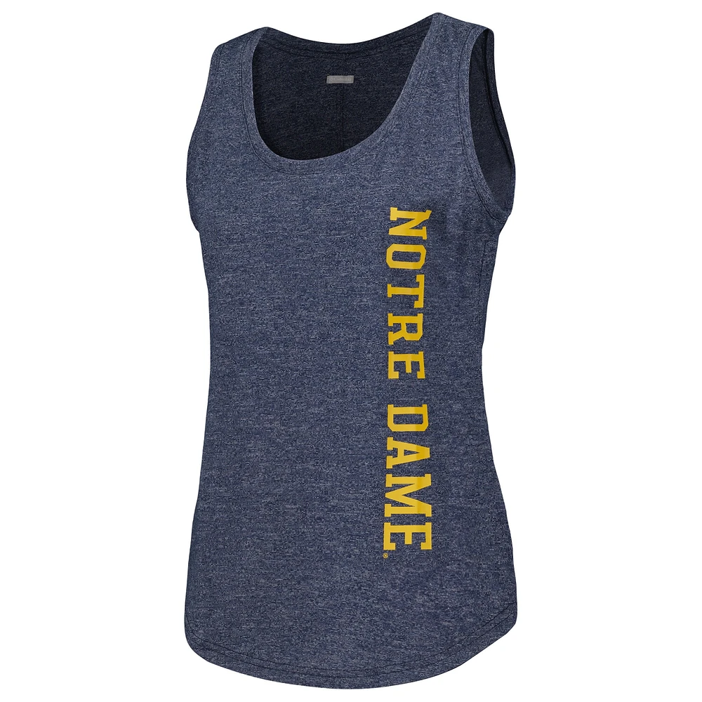 Women's Columbia  Navy Notre Dame Fighting Irish Cades Cape Omni-Wick Tri-Blend Tank Top