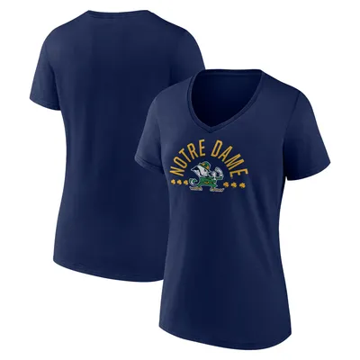 Notre Dame Fighting Irish Fanatics Branded Women's Logo V-Neck T-Shirt - Navy