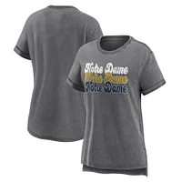 Women's Fanatics  Gray Notre Dame Fighting Irish True Classics Washed Fashion T-Shirt