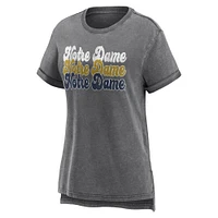 Women's Fanatics  Gray Notre Dame Fighting Irish True Classics Washed Fashion T-Shirt