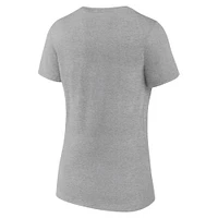 T-shirt col en V gris chiné Fanatics pour femmes du campus Fighting Irish de Notre Dame