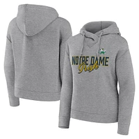 Sweat à capuche Fanatics Heather Grey Notre Dame Fighting Irish Script Favorite pour femmes