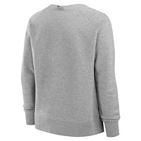Women's Fanatics Heather Gray Notre Dame Fighting Irish Training Camp Hit Hard Fleece Pullover Sweatshirt