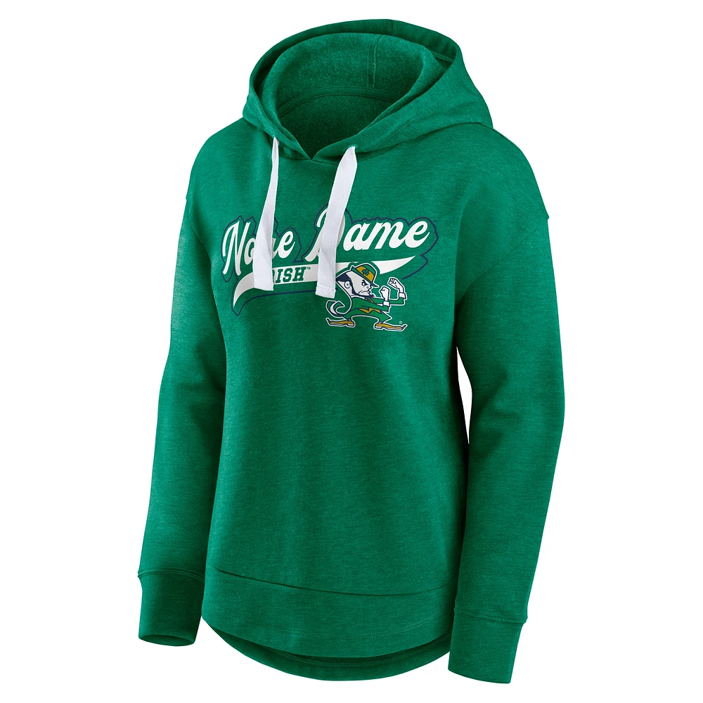 Women's Fanatics  Heather Green Notre Dame Fighting Irish Tail Sweep Pullover Hoodie