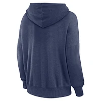 Women's Fanatics Heather Navy Notre Dame Fighting Irish Campus Lace-Up Pullover Hoodie