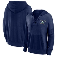 Sweat à capuche lacets Fanatics Heather Navy Notre Dame Fighting Irish Campus pour femmes