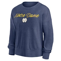 Sweat-shirt Fanatics Heather Navy Notre Dame Fighting Irish Script pour femmes