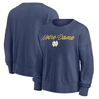 Sweat-shirt Fanatics Heather Navy Notre Dame Fighting Irish Script pour femmes