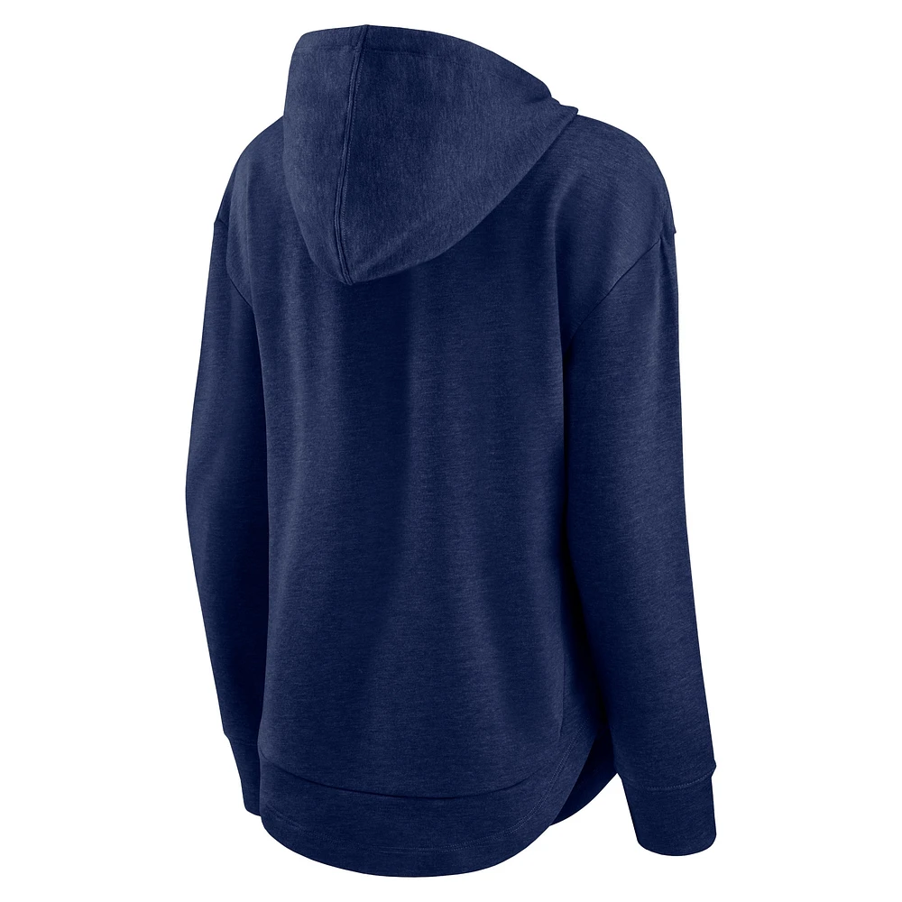 Women's Fanatics Heather Navy Notre Dame Fighting Irish Tailsweep Pullover Hoodie