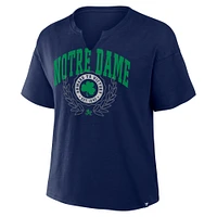 Women's Fanatics Navy Notre Dame Fighting Irish Championship Drive Slub Boxy T-Shirt
