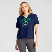 Women's Fanatics Navy Notre Dame Fighting Irish Championship Drive Slub Boxy T-Shirt