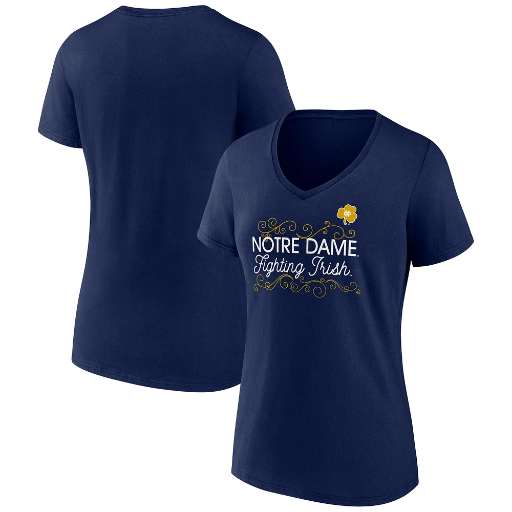 T-shirt Fanatics Navy pour femmes, motif fondamental de la région des Fighting Irish Notre Dame