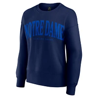 Women's Fanatics Navy Notre Dame Fighting Irish Supersoft Flow Fleece Pullover Sweatshirt