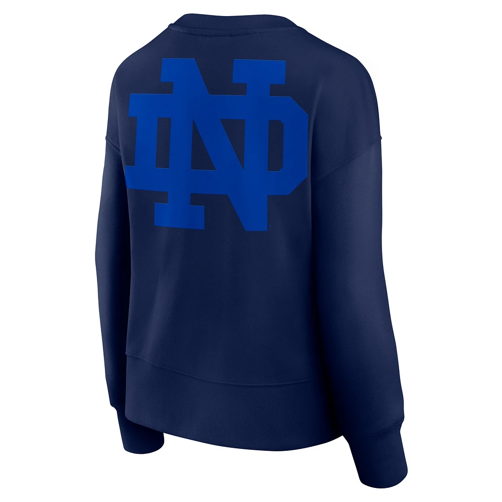 Women's Fanatics Navy Notre Dame Fighting Irish Supersoft Flow Fleece Pullover Sweatshirt