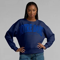 Women's Fanatics Navy Notre Dame Fighting Irish Supersoft Flow Fleece Pullover Sweatshirt