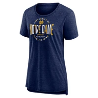 T-shirt bleu marine pour femme Fanatics Notre Dame Fighting Irish True Classics Break It Down Tri-Blend