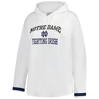 Sweat à capuche grande taille blanc Fanatics Notre Dame Fighting Irish pour femmes