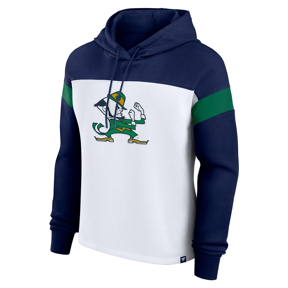 Sweat à capuche blanc avec logo principal de Notre Dame Fighting Irish pour femmes Fanatics