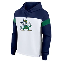 Sweat à capuche blanc avec logo principal de Notre Dame Fighting Irish pour femmes Fanatics