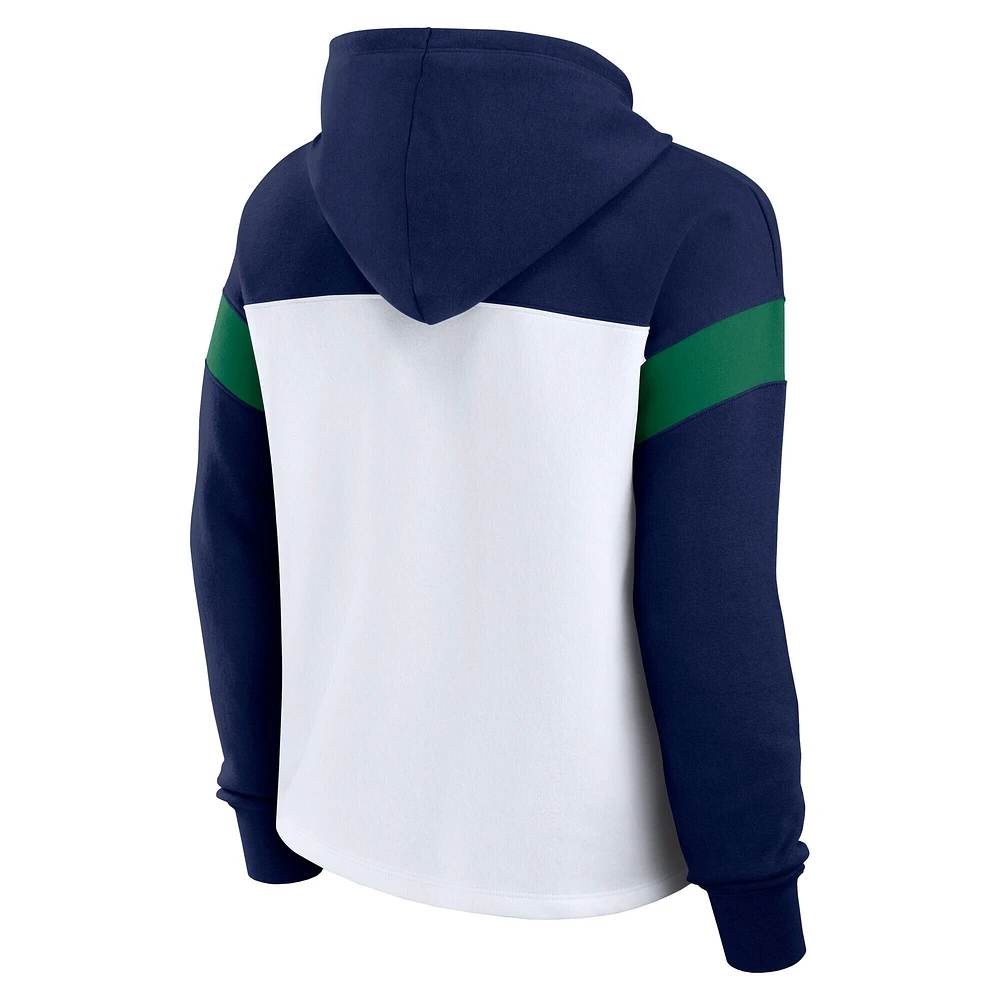 Sweat à capuche blanc avec logo principal de Notre Dame Fighting Irish pour femmes Fanatics