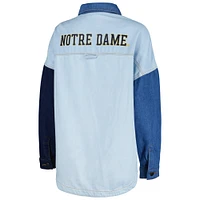 Women's Hype and Vice Denim Notre Dame Fighting Irish Multi-Hit Hometown Full-Snap Jacket