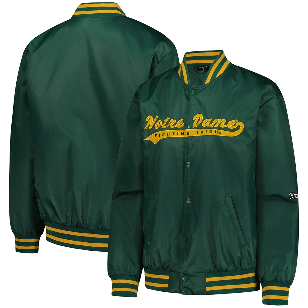 Women's Hype and Vice Green Notre Dame Fighting Irish A-Game Varsity Full-Snap Jacket