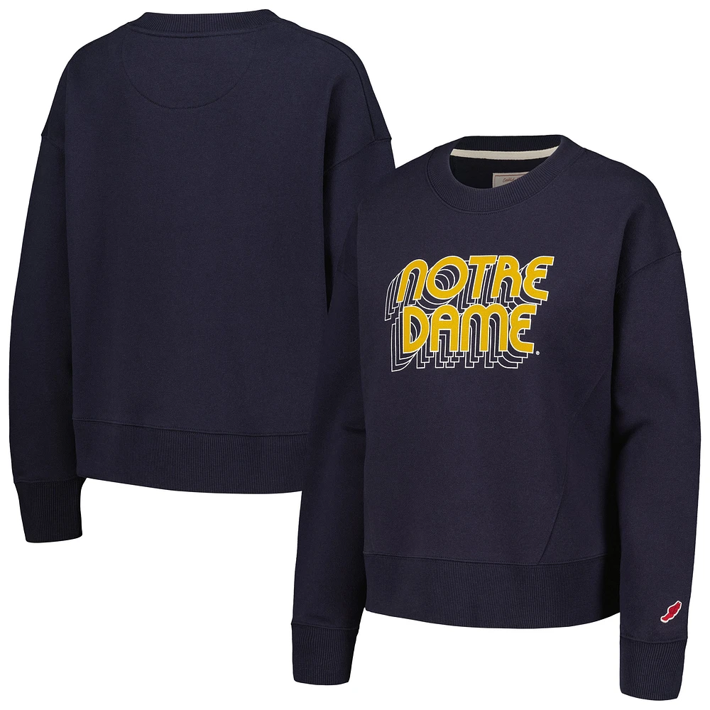 League Collegiate Wear pour femmes Navy Notre Dame Fighting Irish Boxy Pull-over