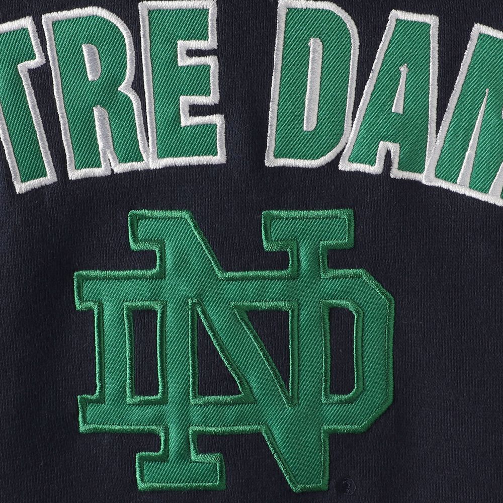 Women's Navy Notre Dame Fighting Irish Arch & Logo 1 Pullover Hoodie