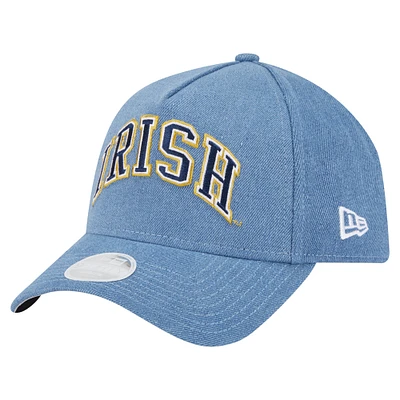 Women's New Era Denim Notre Dame Fighting Irish A-Frame 9FORTY Adjustable Hat