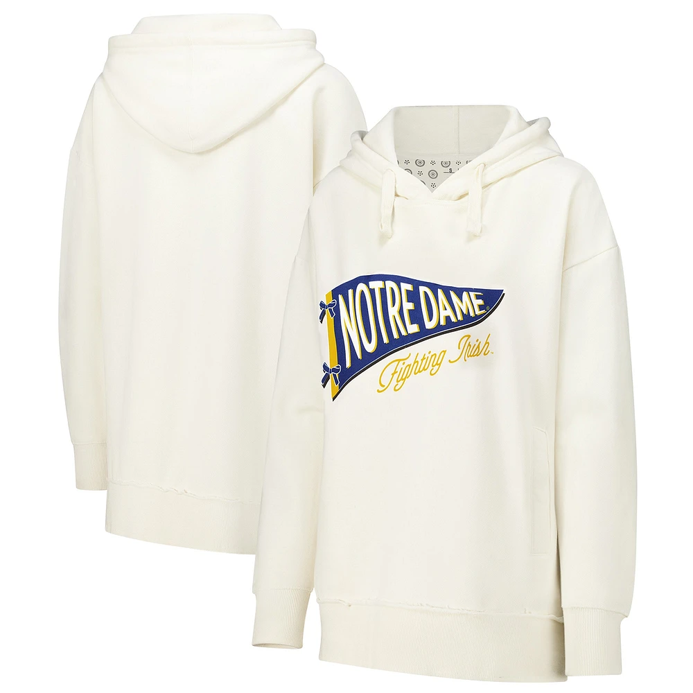 Women's Pressbox  Cream Notre Dame Fighting Irish Marni Pullover Hoodie