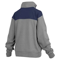 Women's Pressbox Gray Notre Dame Fighting Irish Avon Fleece Quarter-Zip Jacket