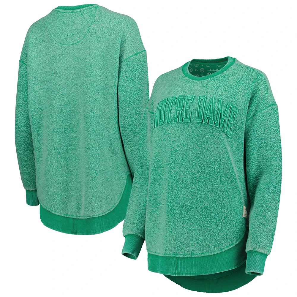 Sweat-shirt Pressbox vert Notre Dame Fighting Irish Ponchoville pour femme