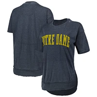 Pressbox Femme Heather Navy Notre Dame Fighting Irish Arch Poncho T-Shirt