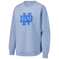 Women's Pressbox Light Blue Notre Dame Fighting Irish Poncho Fleece Pullover Sweatshirt