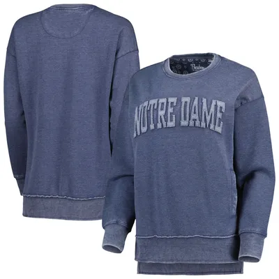 Notre Dame Fighting Irish Pressbox Women's Marniville Vintage Wash Pullover Sweatshirt - Navy