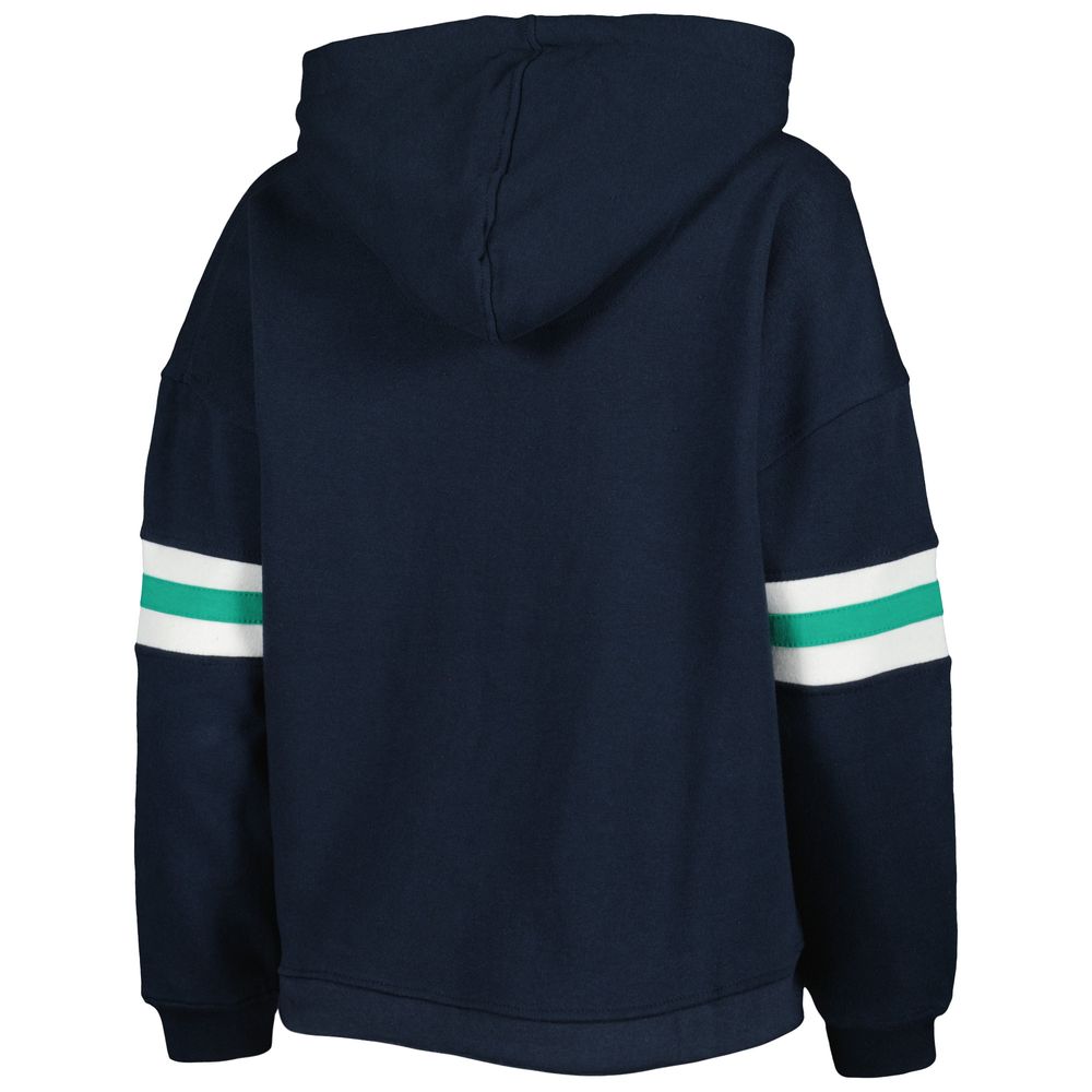 Women's Pressbox Navy Notre Dame Fighting Irish Super Pennant Pullover Hoodie