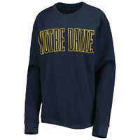 Women's Pressbox Navy Notre Dame Fighting Irish Surf Plus Southlawn Waffle-Knit Thermal Tri-Blend Long Sleeve T-Shirt