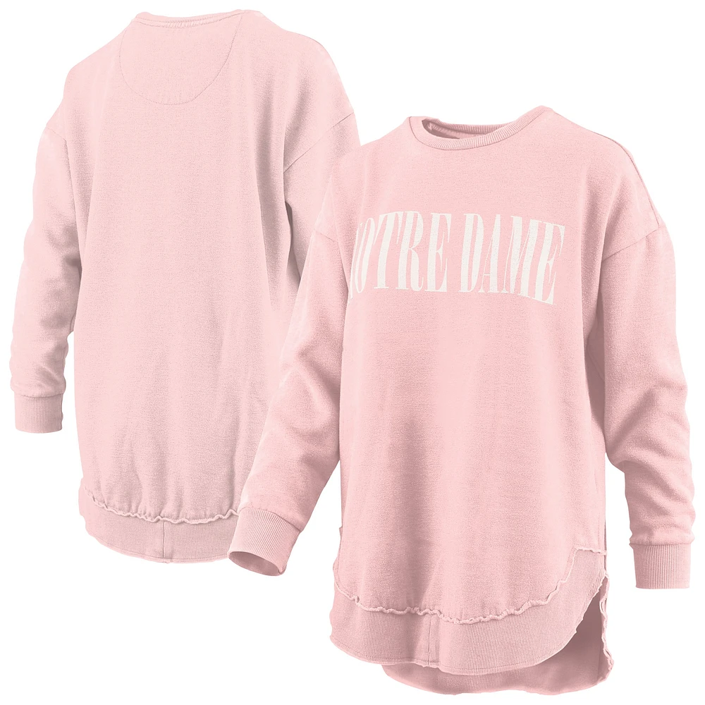 Women's Pressbox Pink Notre Dame Fighting Irish Poncho Fleece Pullover Sweatshirt