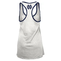 Débardeur dos nageur Tracy Pressbox blanc/bleu marine pour femme de Notre Dame Fighting Irish