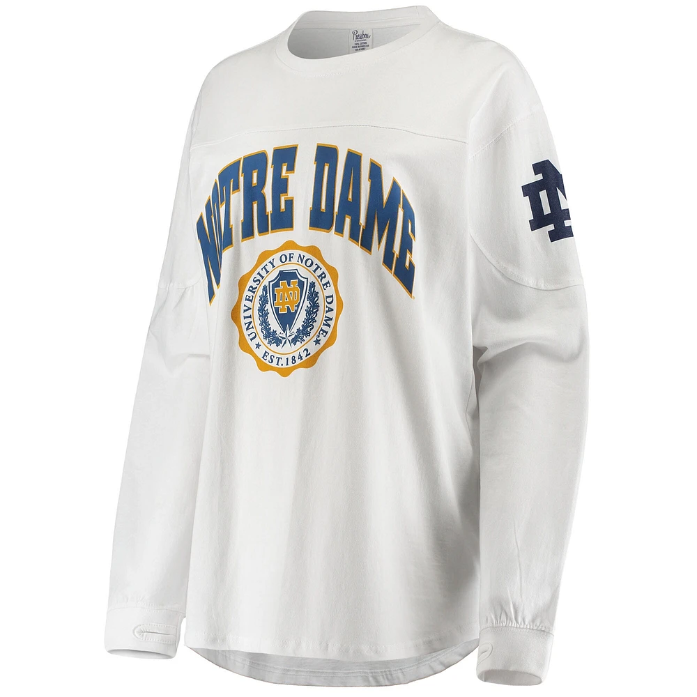 Women's Pressbox White Notre Dame Fighting Irish Edith Long Sleeve T-Shirt