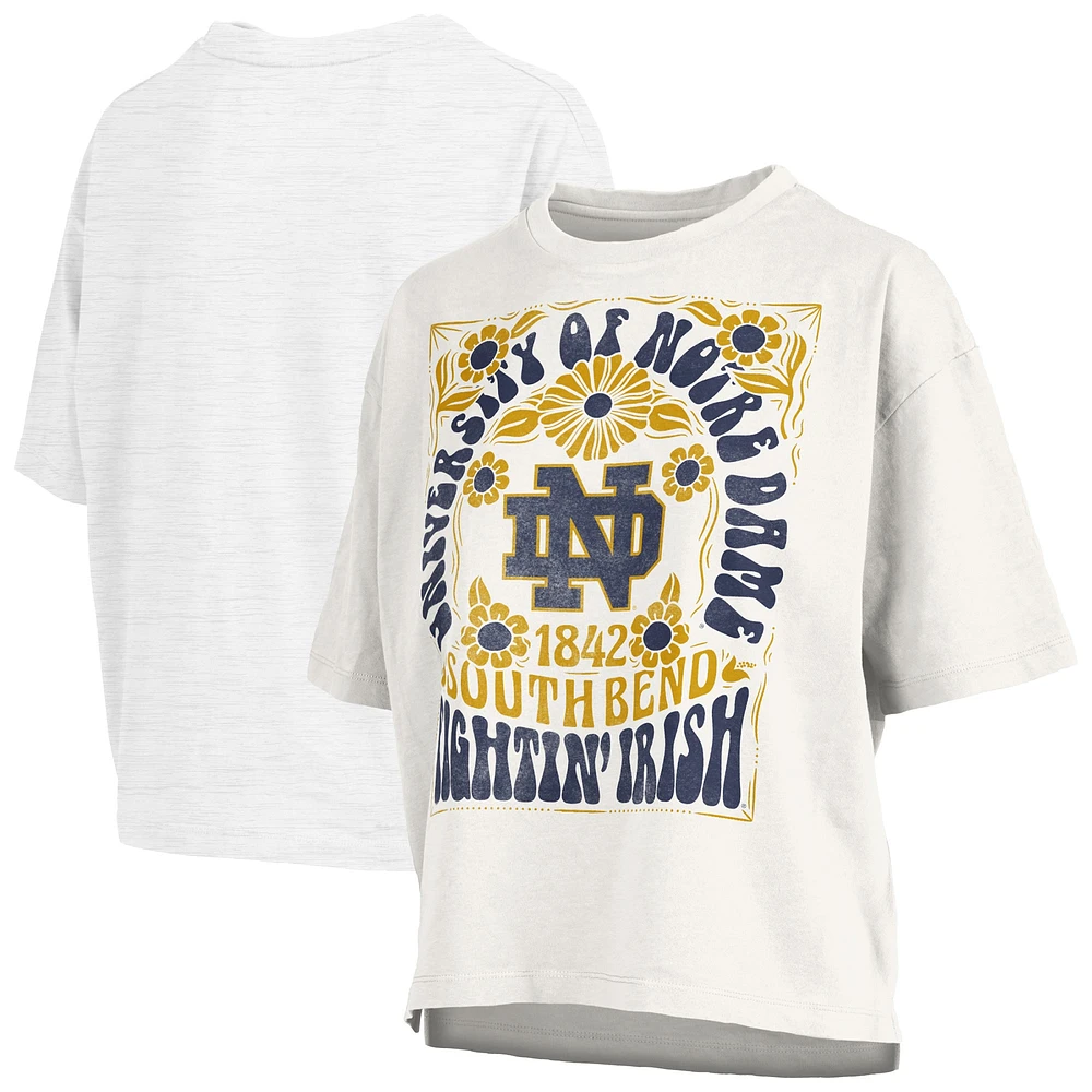 Women's Pressbox White Notre Dame Fighting Irish Harmony Oversized T-Shirt