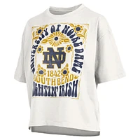 Women's Pressbox White Notre Dame Fighting Irish Harmony Oversized T-Shirt