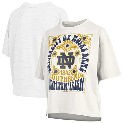 Women's Pressbox White Notre Dame Fighting Irish Harmony Oversized T-Shirt