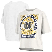 Women's Pressbox White Notre Dame Fighting Irish Harmony Oversized T-Shirt