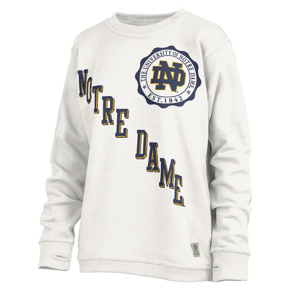 Sweat-shirt blanc Pressbox pour femmes Fighting Irish Shoreline Sundown