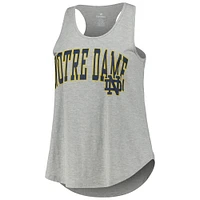 Women's Profile Heather Gray Notre Dame Fighting Irish Arch Logo Racerback Scoop Neck Tank Top