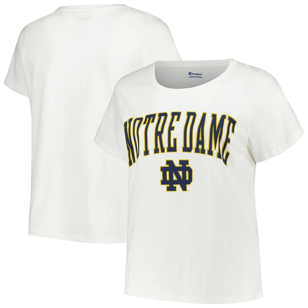 T-shirt à col rond avec logo en arc sur la poitrine et Notre Dame Fighting Irish pour femme