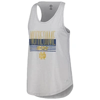 Débardeur tri-mélange à dos nageur Under Armour Notre Dame Fighting Irish Breezy gris chiné pour femme