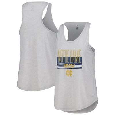 Débardeur tri-mélange à dos nageur Under Armour Notre Dame Fighting Irish Breezy gris chiné pour femme